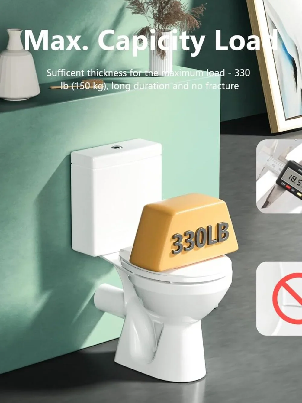 Aünsffer Round Soft-Close Toilet Seat, 16.5